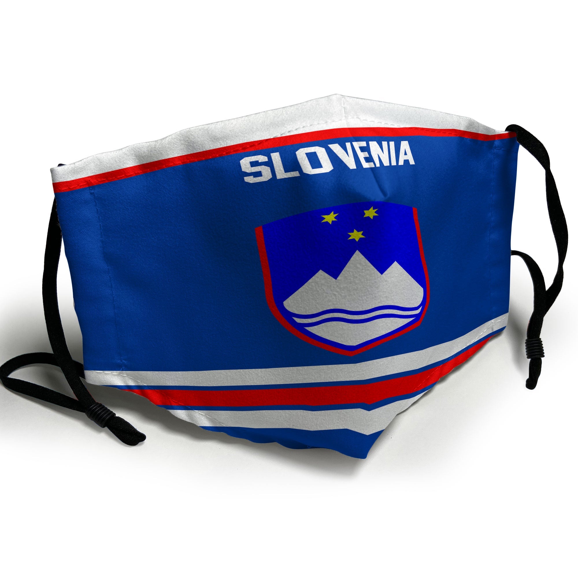 Slovenia Face Mask Flag & Coat Of Arms Hockey Style