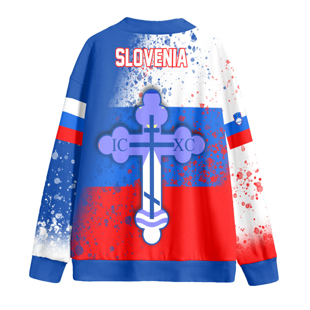 Slovenia Fleece Cardigan Flag & Coat Of Arms Orthodox Style