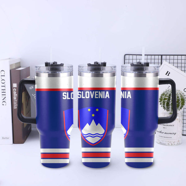 Slovenia Handle Tumbler Flag & Coat Of Arms Hockey Style