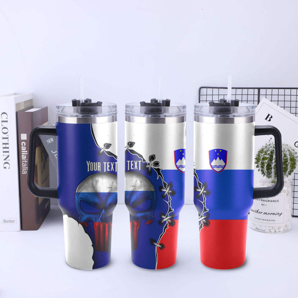 Slovenia Handle Tumbler Flag & Coat Of Arms Skull Style