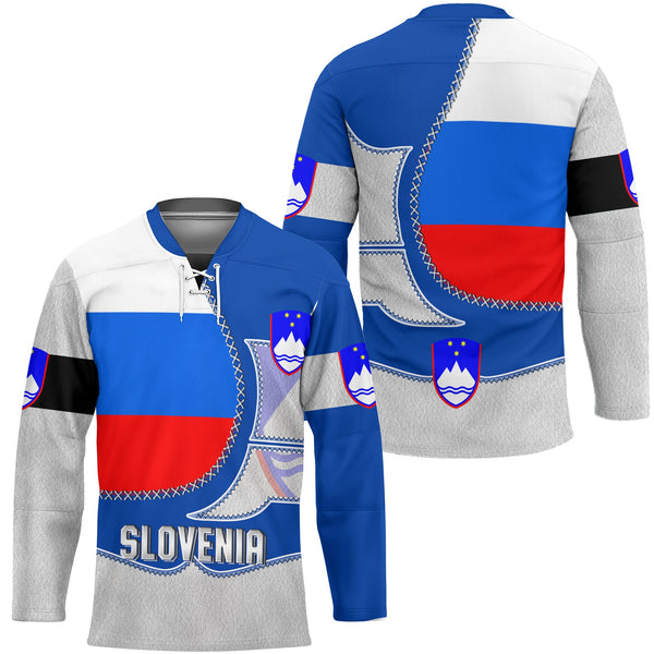 Slovenia Hockey Jersey Flag & Coat Of Arms Leather Style