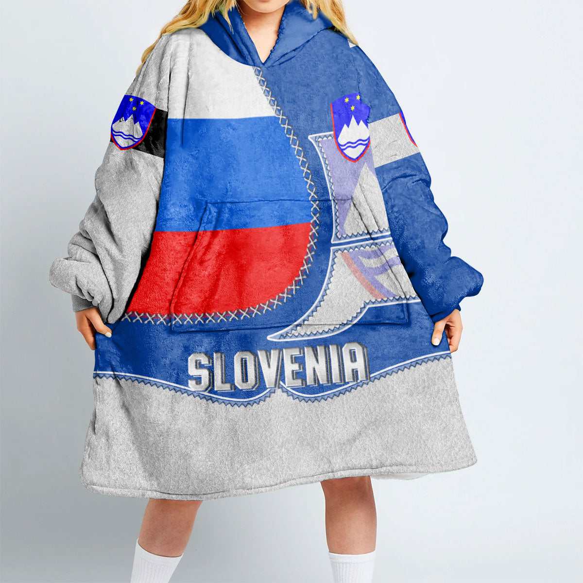 Slovenia Hoodie Blanket Flag & Coat Of Arms Leather Style