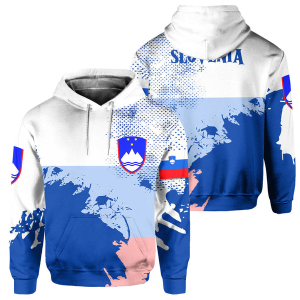 Slovenia Hoodie Flag & Coat Of Arms Paint Style