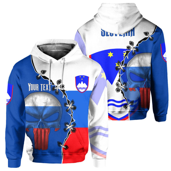 Slovenia Hoodie Flag & Coat Of Arms Skull Style