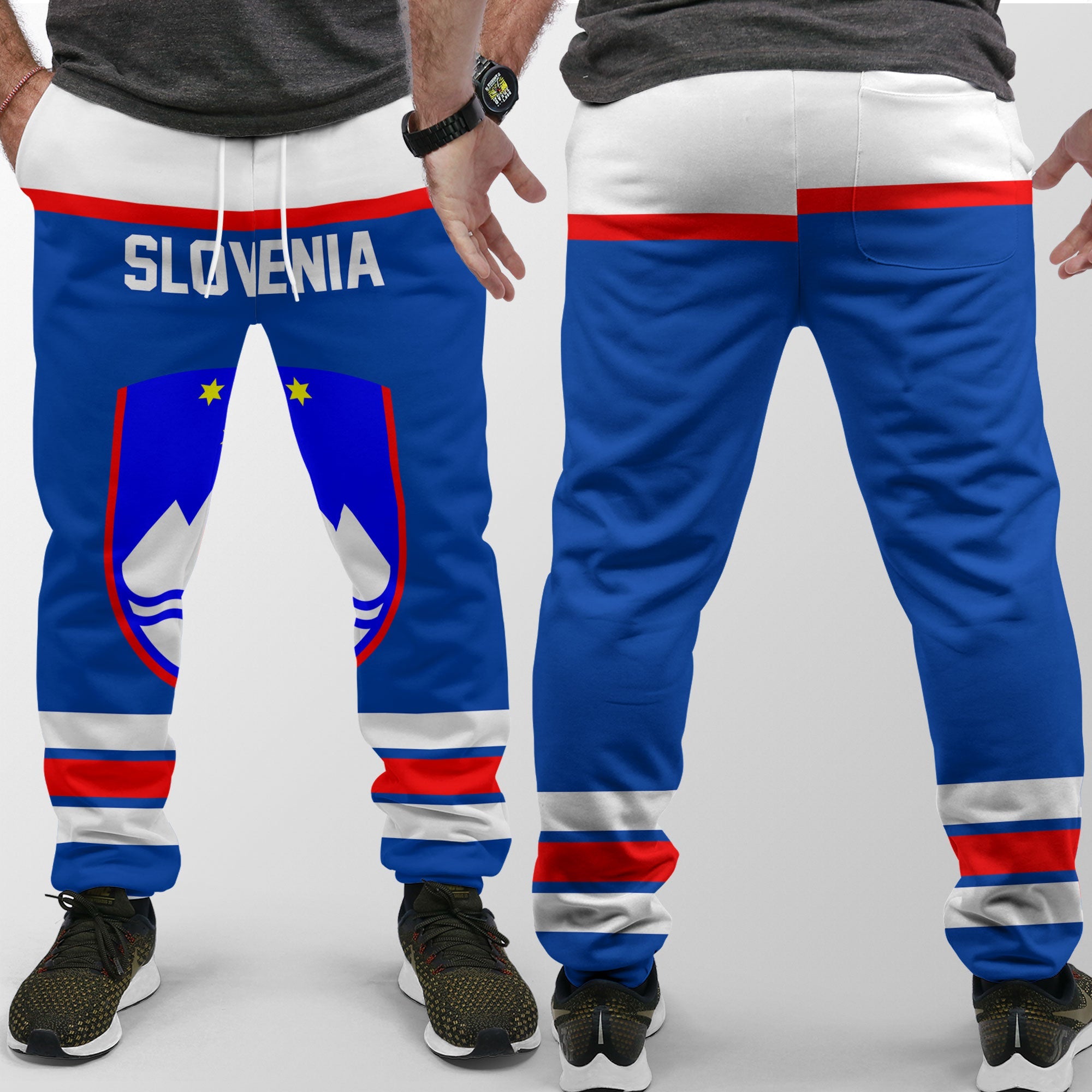 Slovenia Jogger Pant Flag & Coat Of Arms Hockey Style