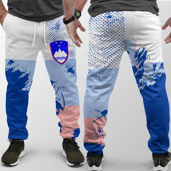 Slovenia Jogger Pant Flag & Coat Of Arms Paint Style