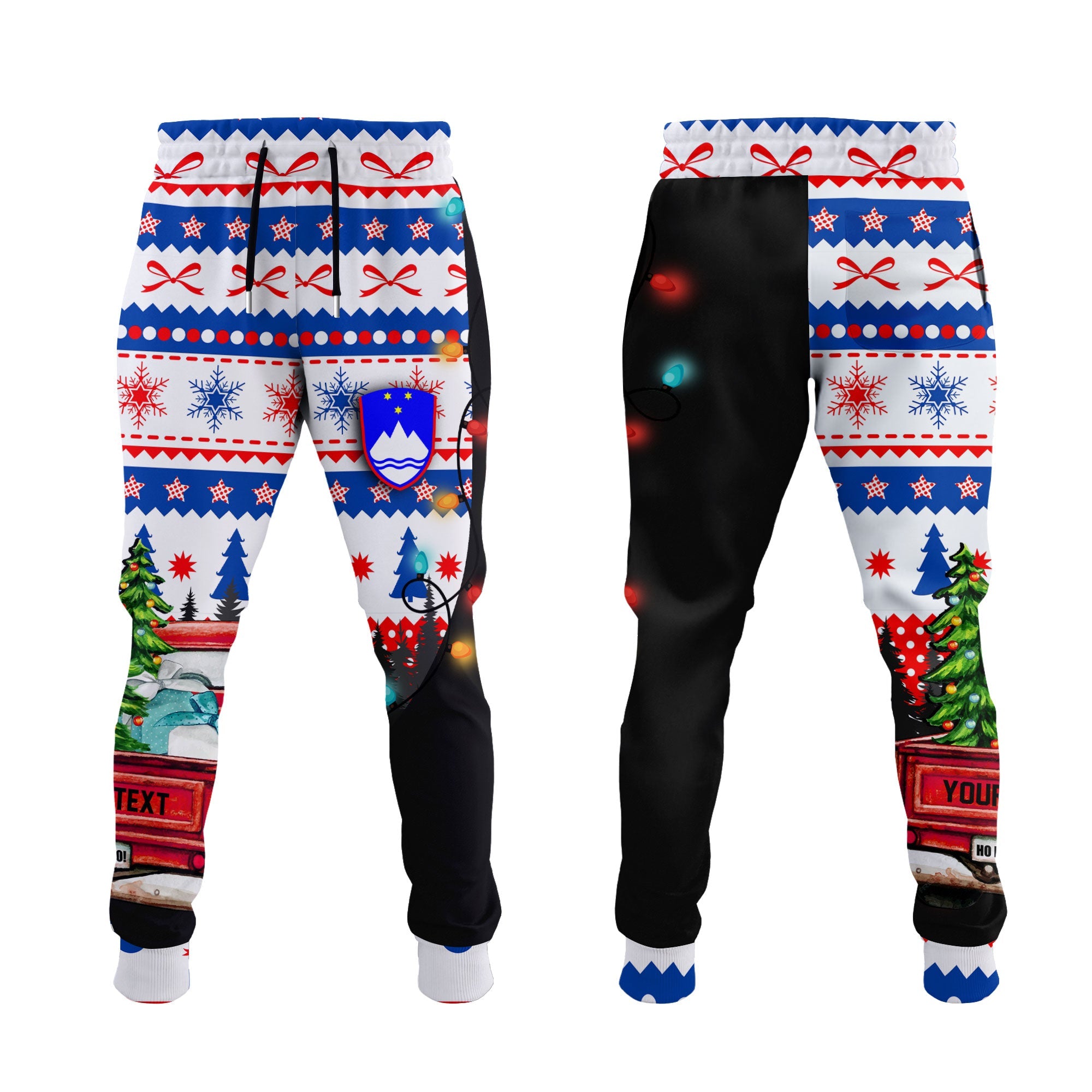 Slovenia Jogger Pant Coat Of Arms Christmas Style