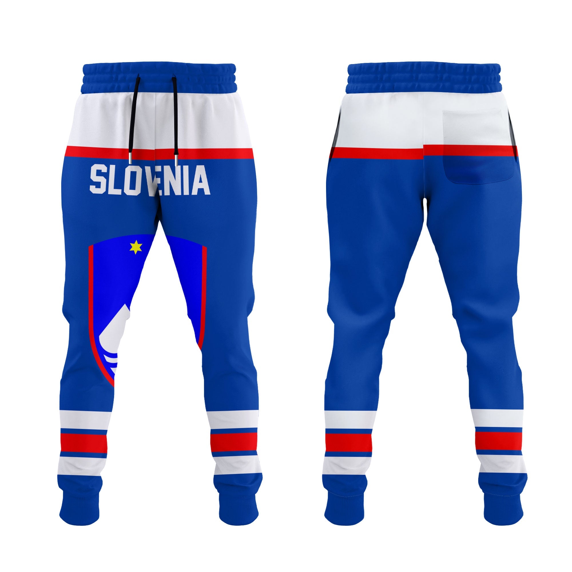 Slovenia Jogger Pant Flag & Coat Of Arms Hockey Style