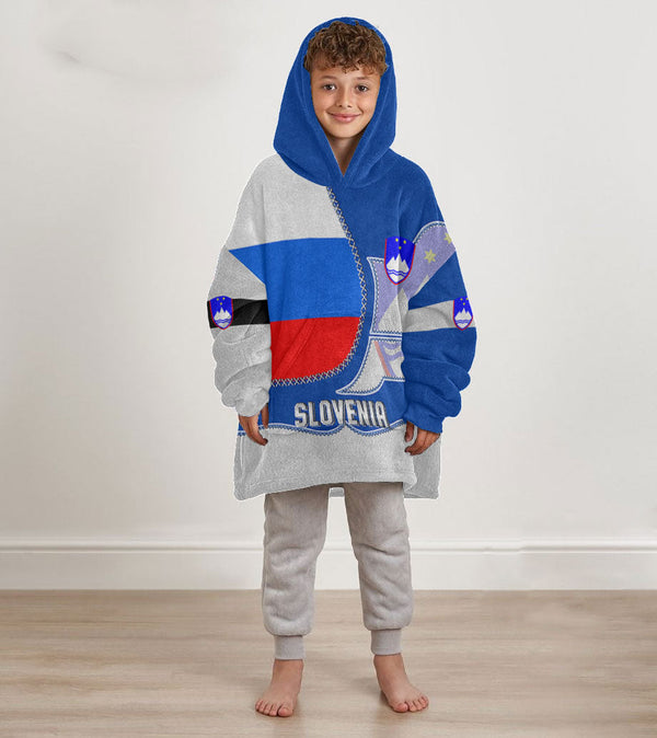 Slovenia Kid Snug Hoodie Flag & Coat Of Arms Leather Style