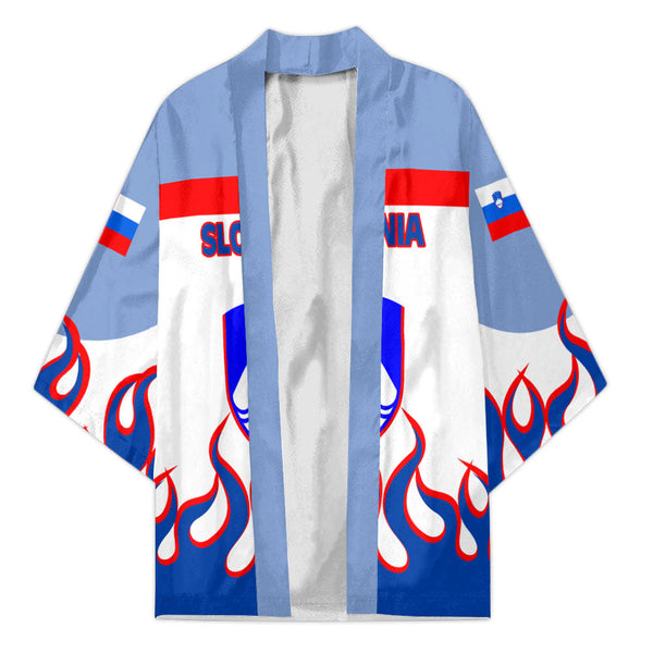 Slovenia Kimono Flag & Coat Of Arms Fire Hockey Style