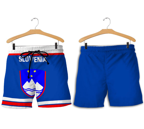 Slovenia Men Short Flag & Coat Of Arms Hockey Style