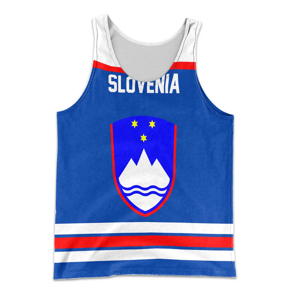 Slovenia Men Tank Top Flag & Coat Of Arms Hockey Style