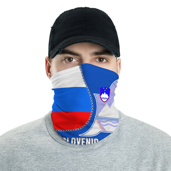 Slovenia Neck Gaiter Flag & Coat Of Arms Leather Style