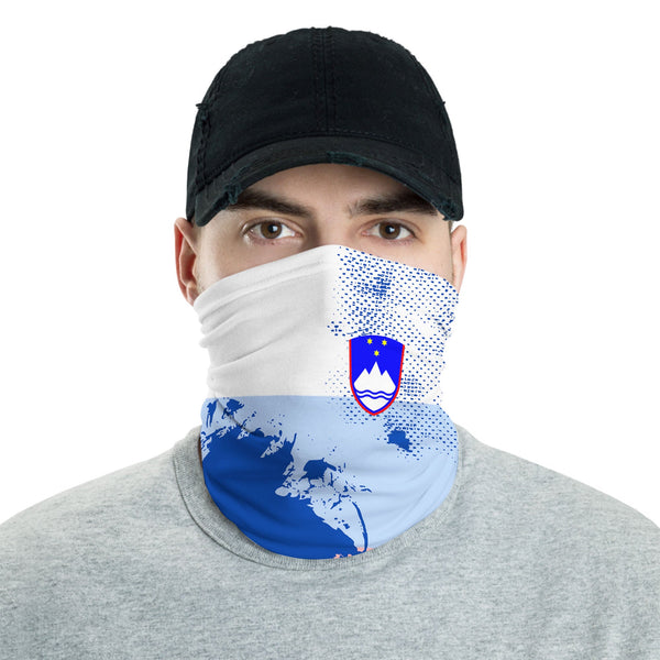 Slovenia Neck Gaiter Flag & Coat Of Arms Paint Style