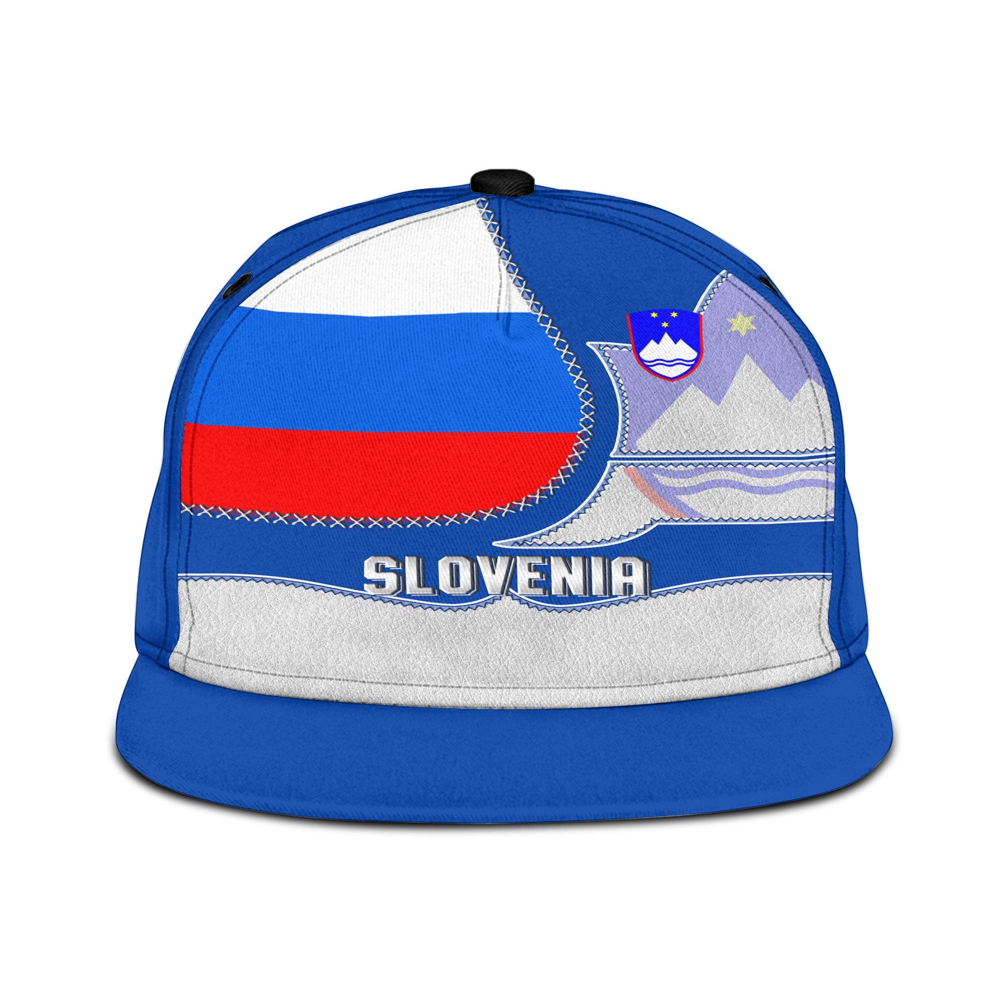 Slovenia Snapback Hat Flag & Coat Of Arms Leather Style