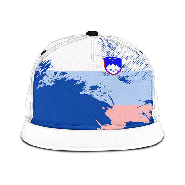 Slovenia Snapback Hat Flag & Coat Of Arms Paint Style