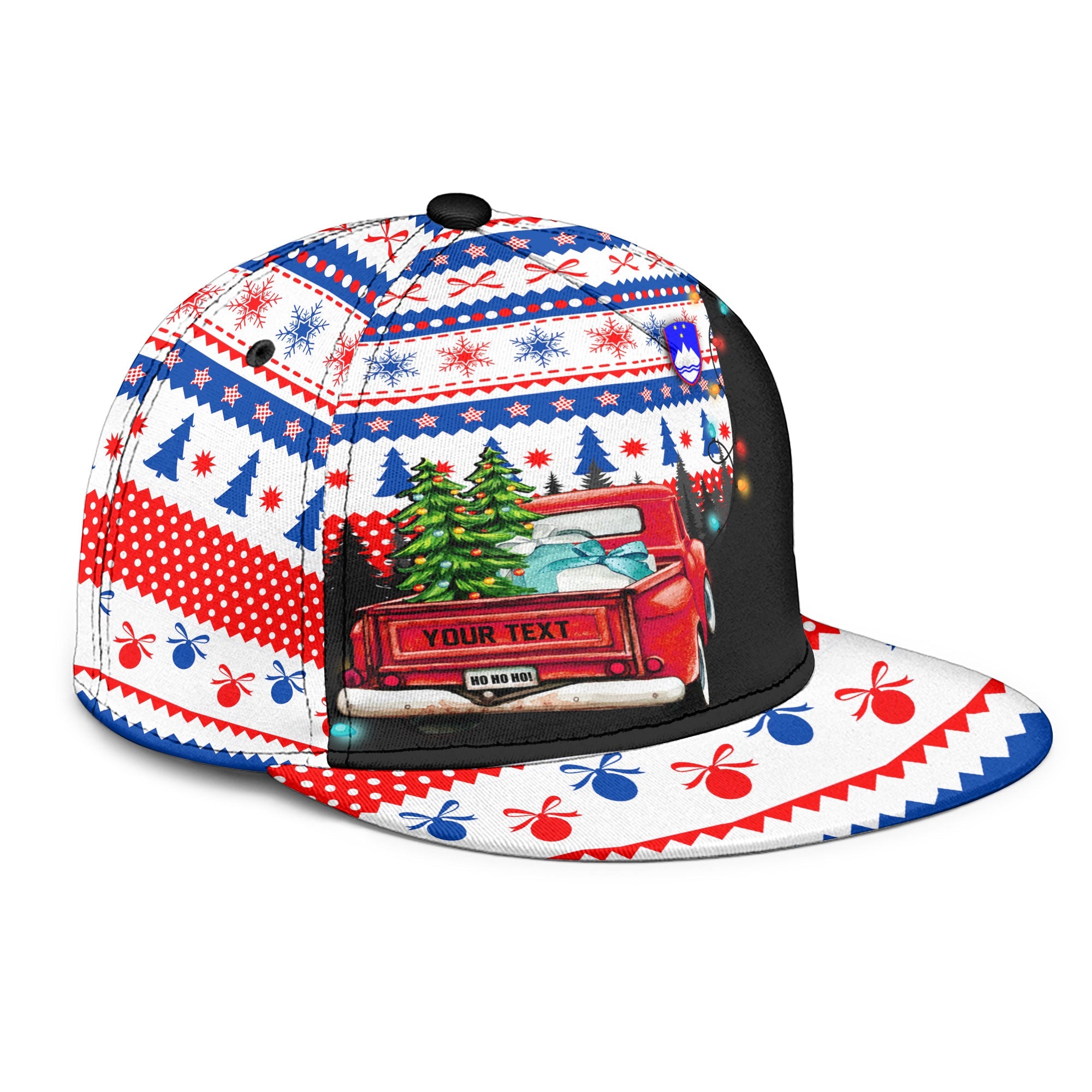 Slovenia Snapback Hat Coat Of Arms Christmas Style