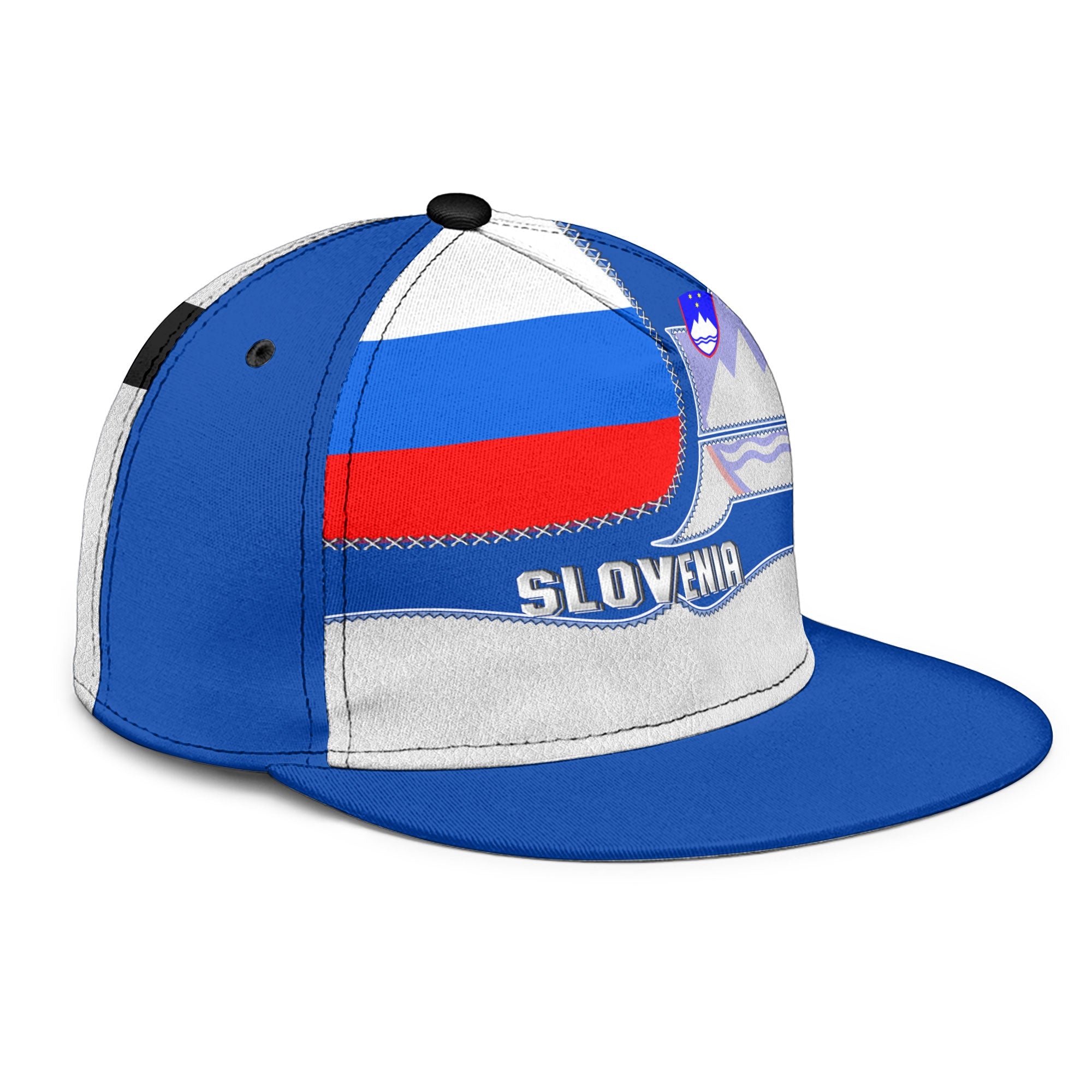 Slovenia Snapback Hat Flag & Coat Of Arms Leather Style