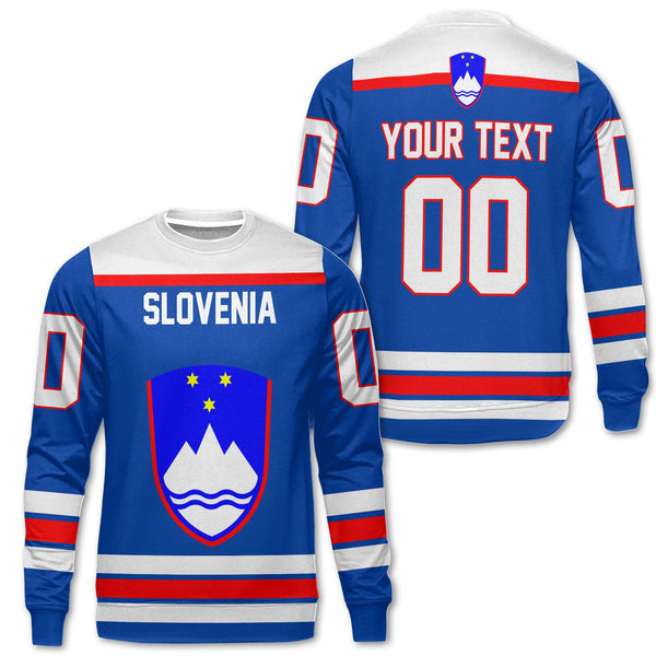 Slovenia Sweatshirt Flag & Coat Of Arms Hockey Style