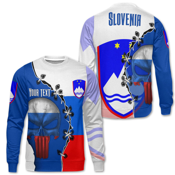 Slovenia Sweatshirt Flag & Coat Of Arms Skull Style