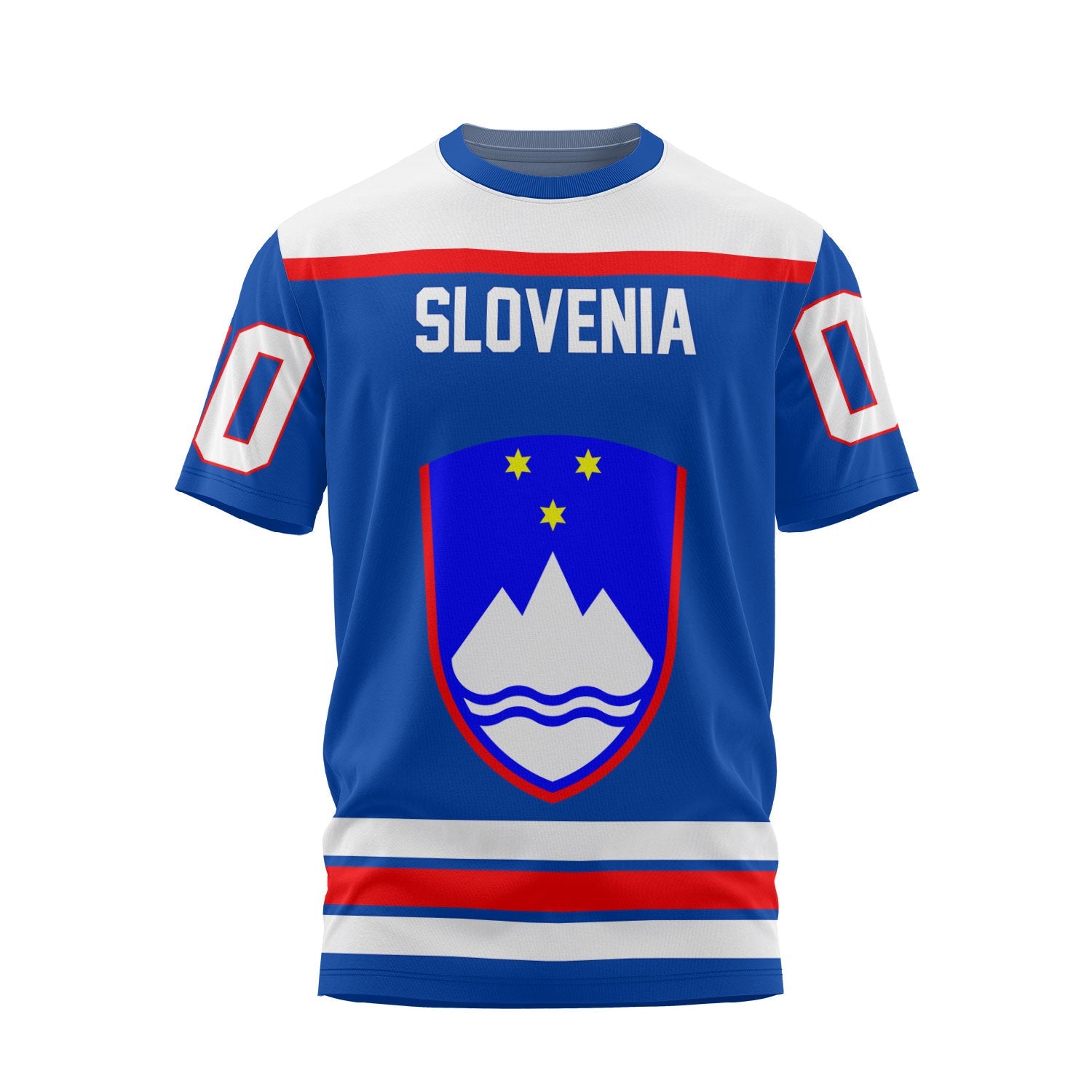 Slovenia T Shirt Flag & Coat Of Arms Hockey Style