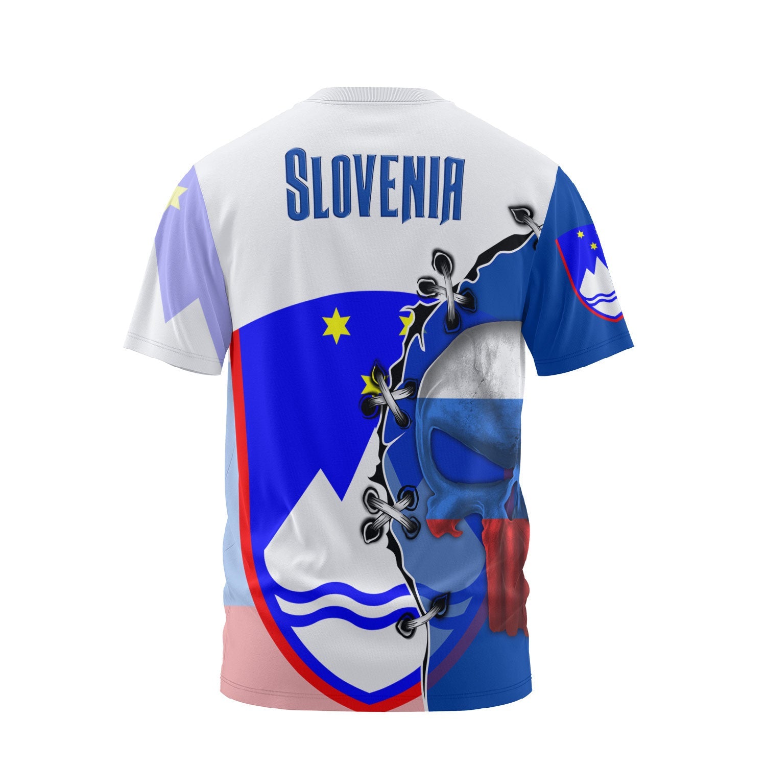 Slovenia T Shirt Flag & Coat Of Arms Skull Style