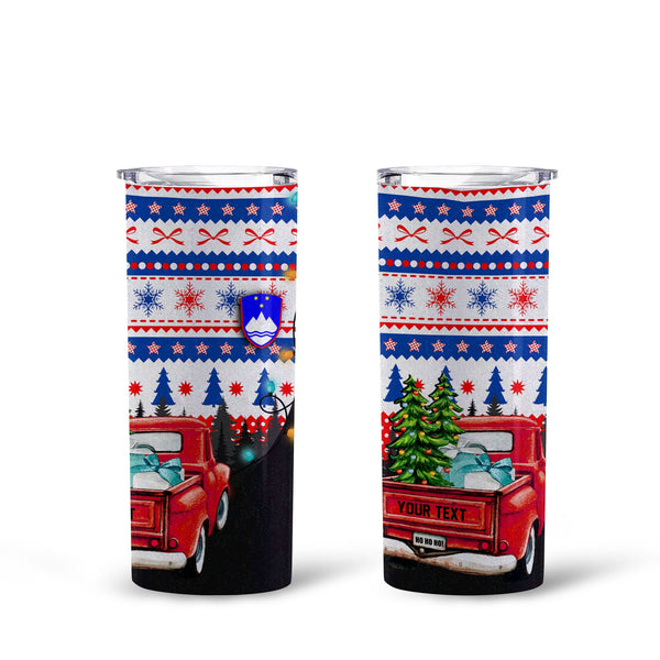 Slovenia Tall Glitter Tumbler Coat Of Arms Christmas Style