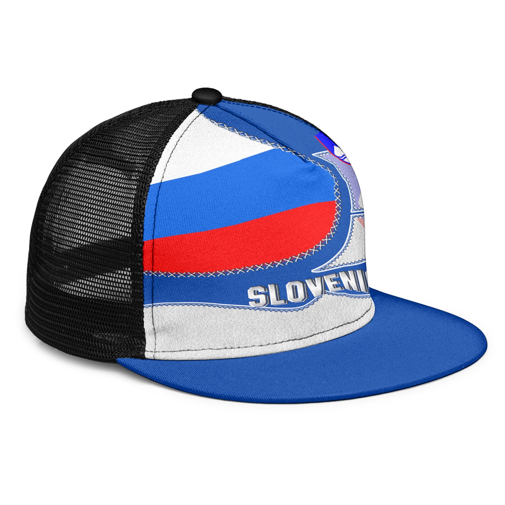 Slovenia Trucker Hat Flag & Coat Of Arms Leather Style