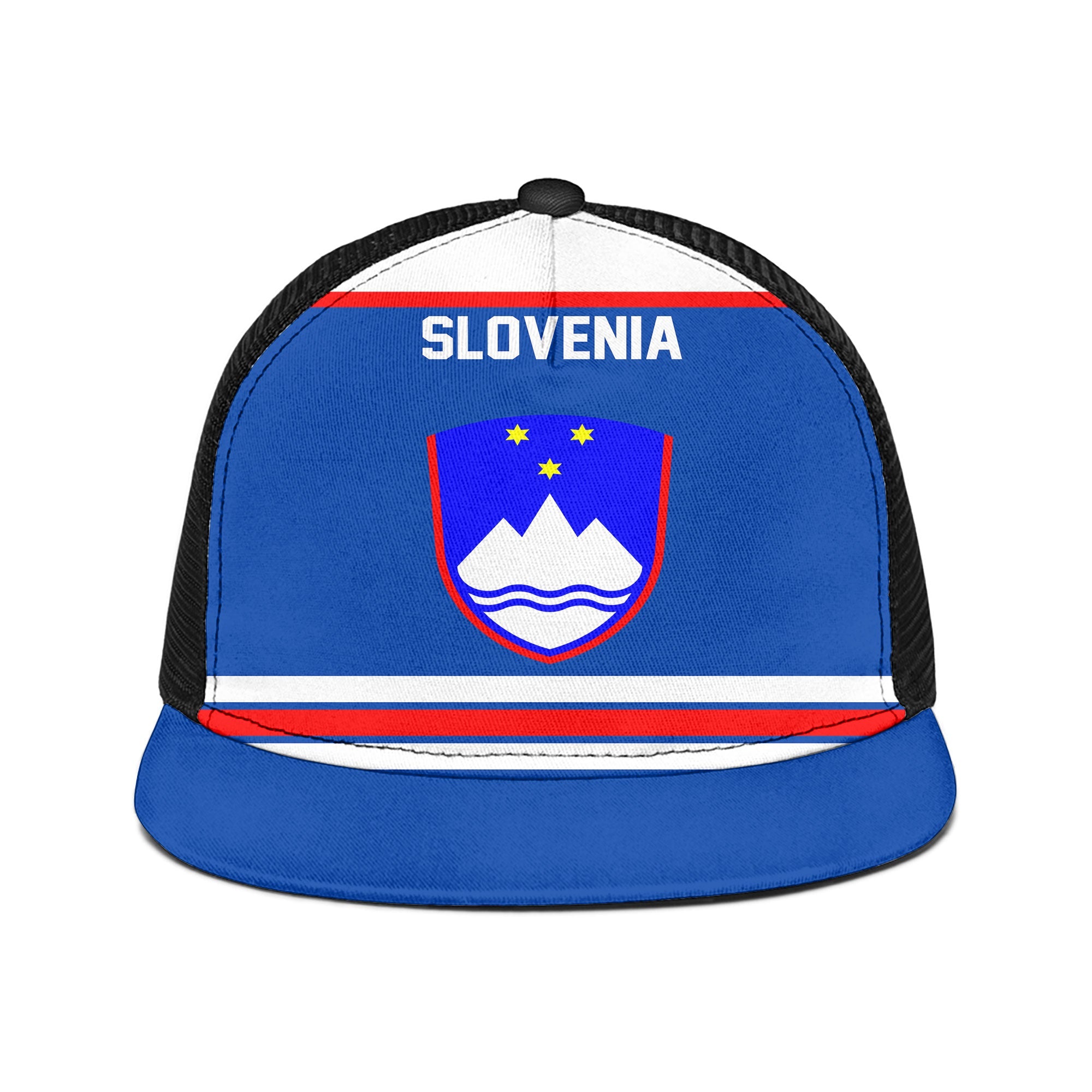 Slovenia Trucker Hat Flag & Coat Of Arms Hockey Style