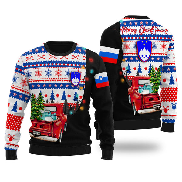 Slovenia Ugly Sweater Coat Of Arms Christmas Style