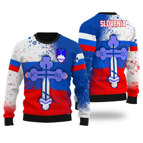 Slovenia Ugly Sweater Flag & Coat Of Arms Orthodox Style