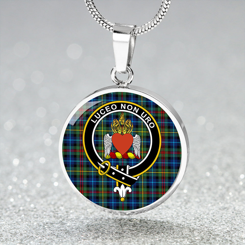 Scottish Tartan Smith (Gow Hunting) Modern Clan Circle Necklace Classic Style