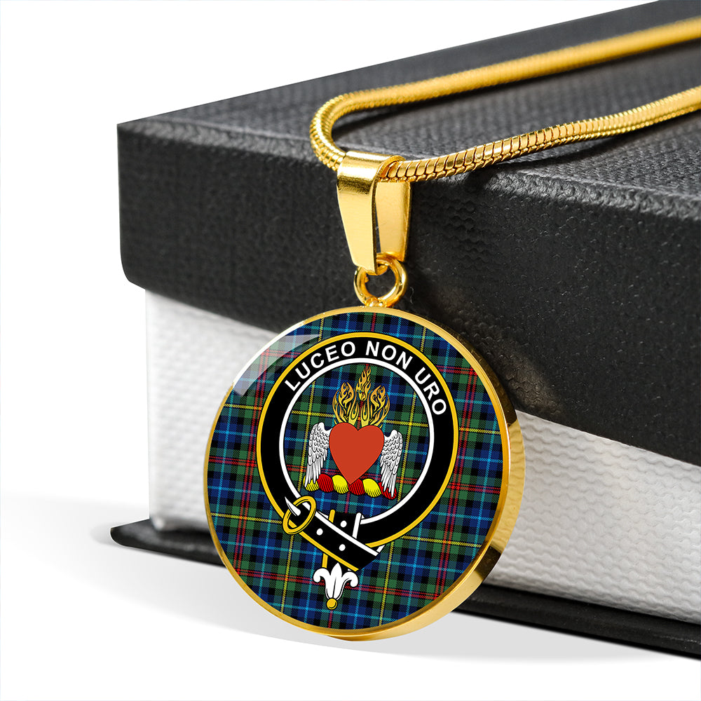Scottish Tartan Smith (Gow Hunting) Modern Clan Circle Necklace Classic Style