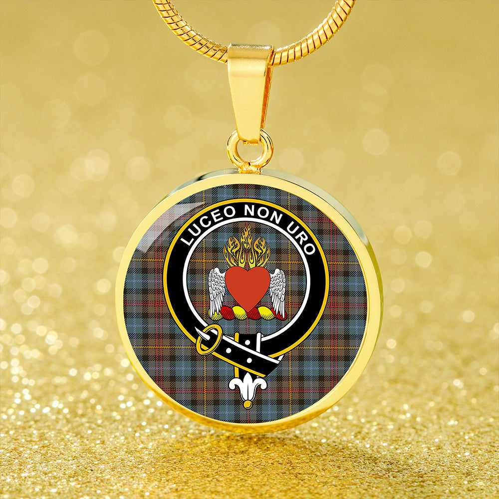 Scottish Tartan Smith (Gow Hunting) Weathered Clan Circle Necklace Classic Style