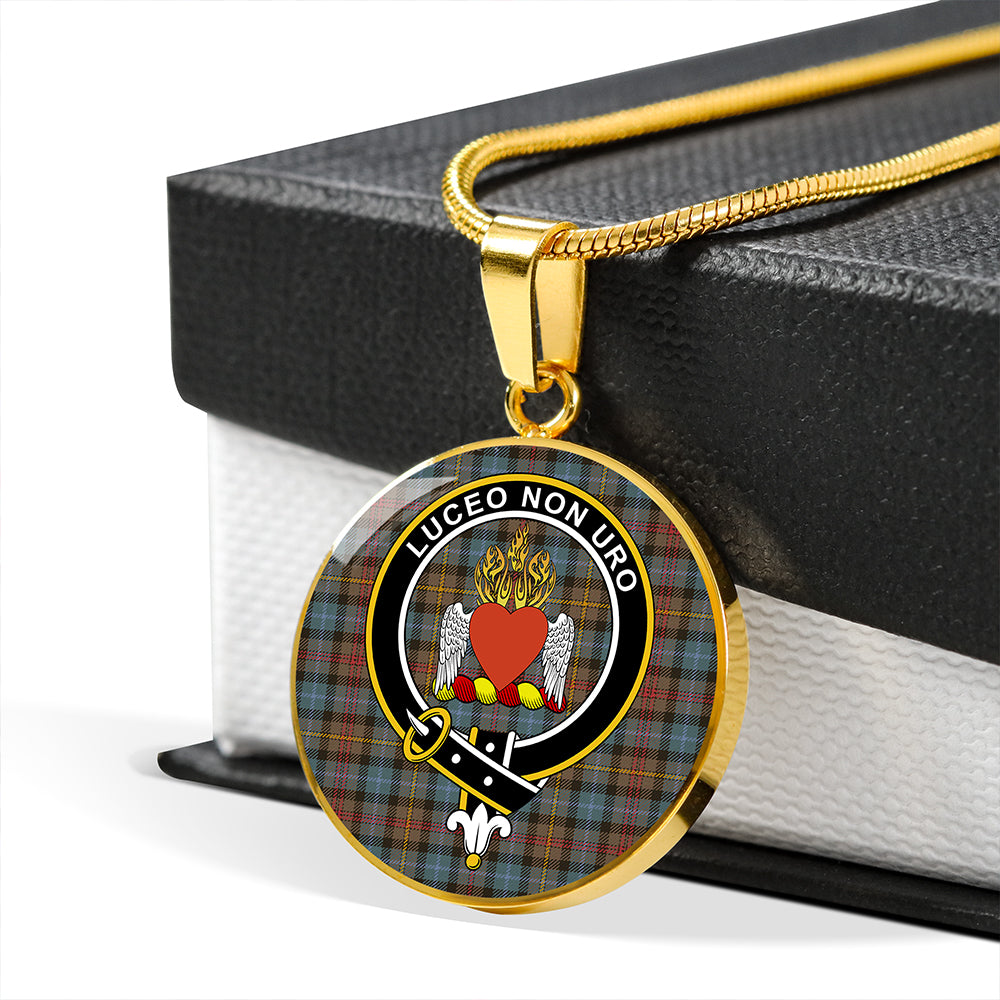 Scottish Tartan Smith (Gow Hunting) Weathered Clan Circle Necklace Classic Style