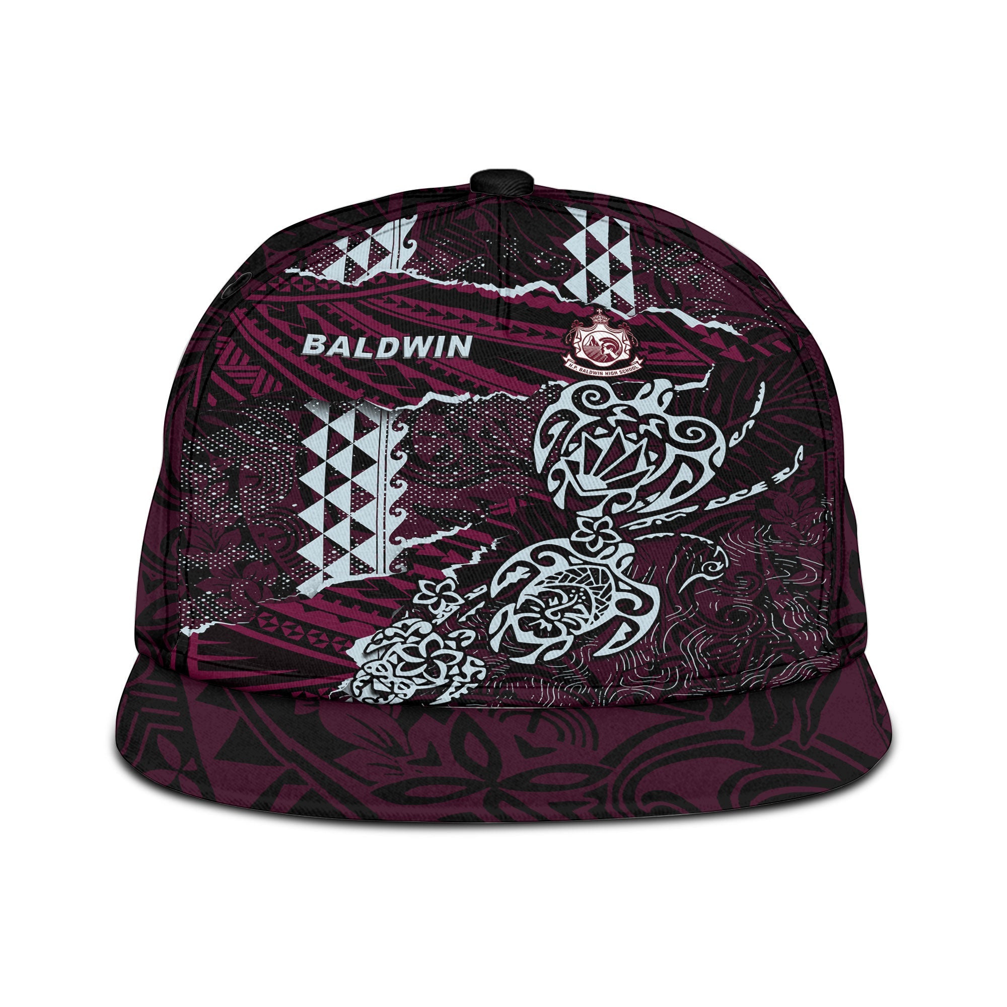 Hawaii Baldwin High School Snapback Hat Polynesian Turtle Style