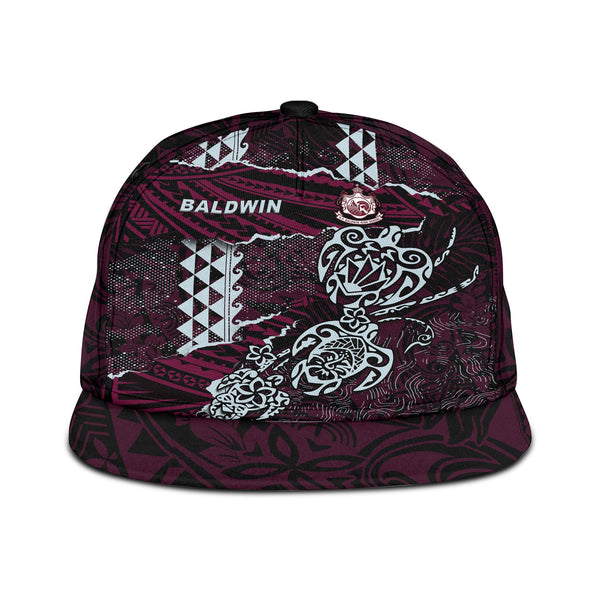 Hawaii Baldwin High School Snapback Hat Polynesian Turtle Style