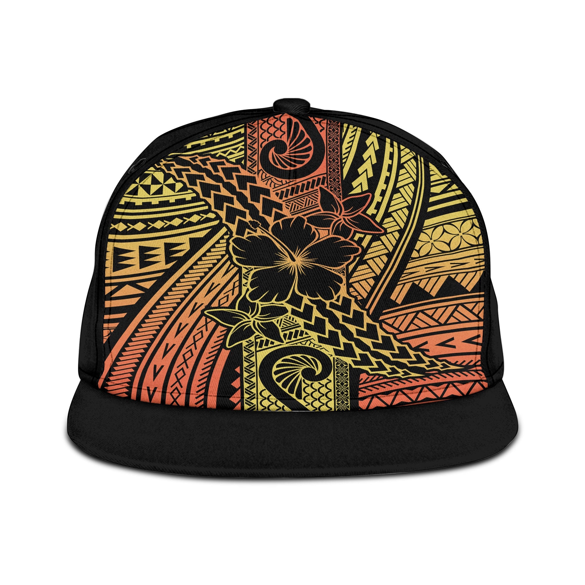 Hawaiian Reggae Snapback Hat Polynesian Hibiscus Style