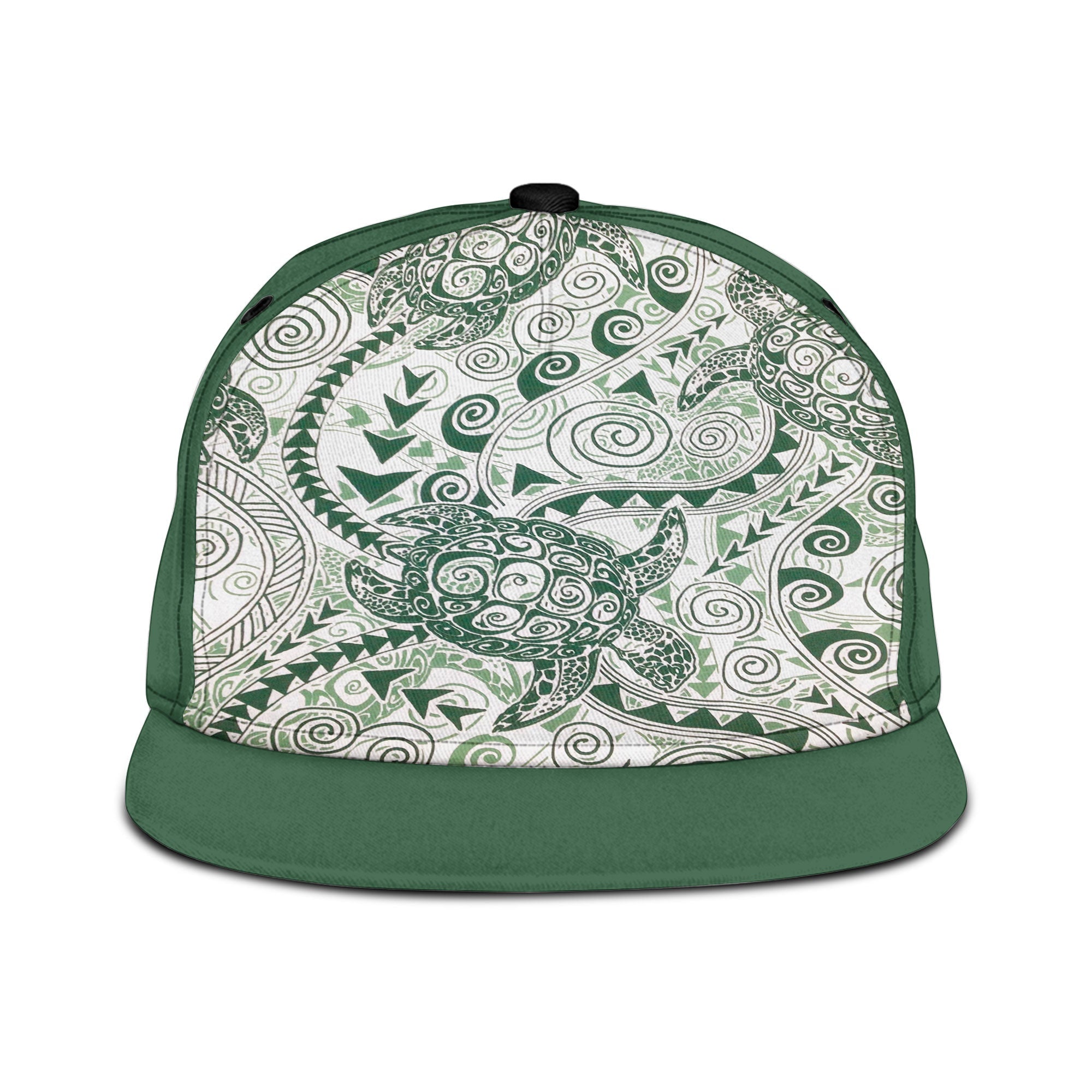 Hawaii Polynesian Turtle Snapback Hat Green Style