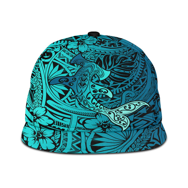 Hawaii Hammerhead Shark Snapback Hat Light See Blue Style