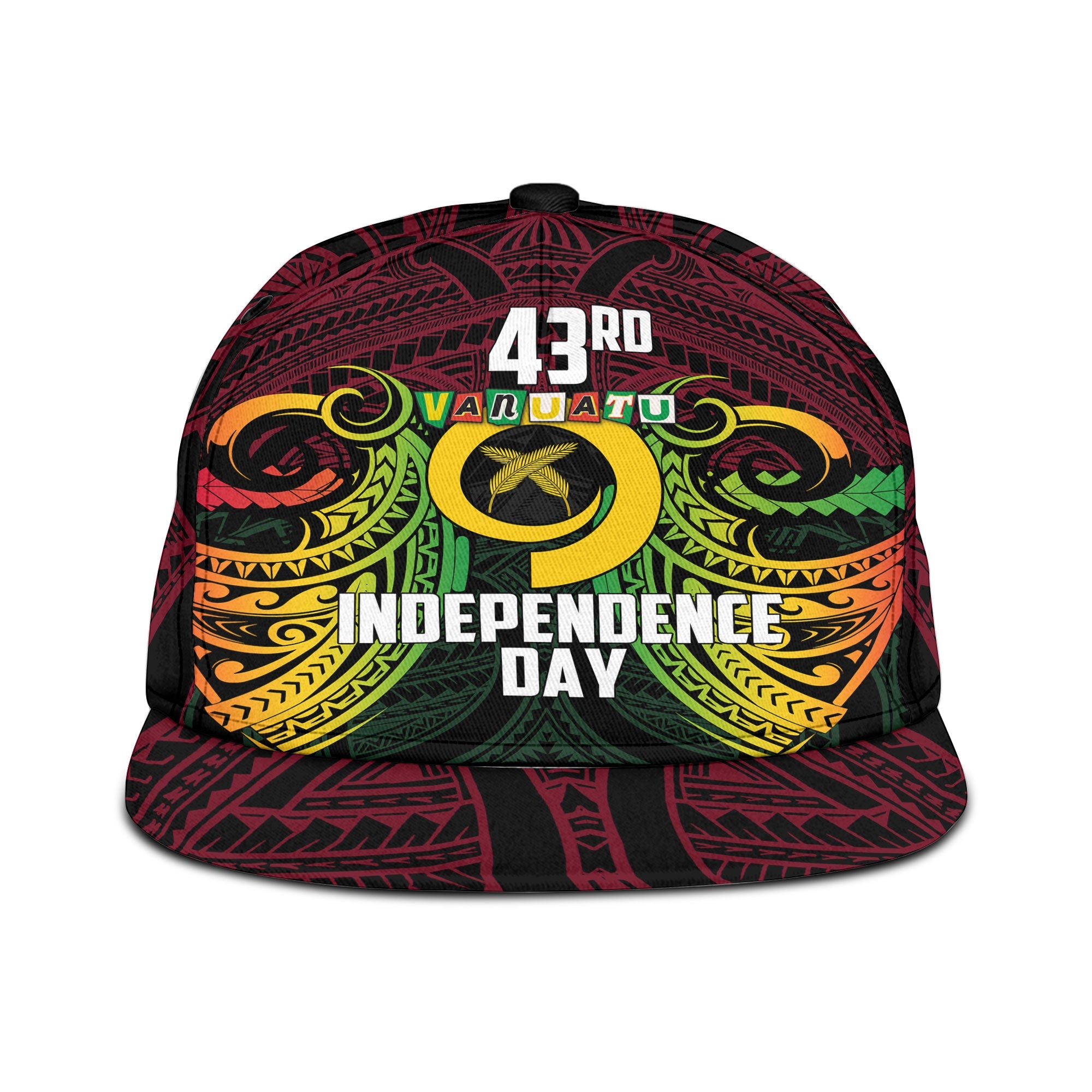 Vanuatu Snapback Hat Independence Day 43rd Anniversary Style 2