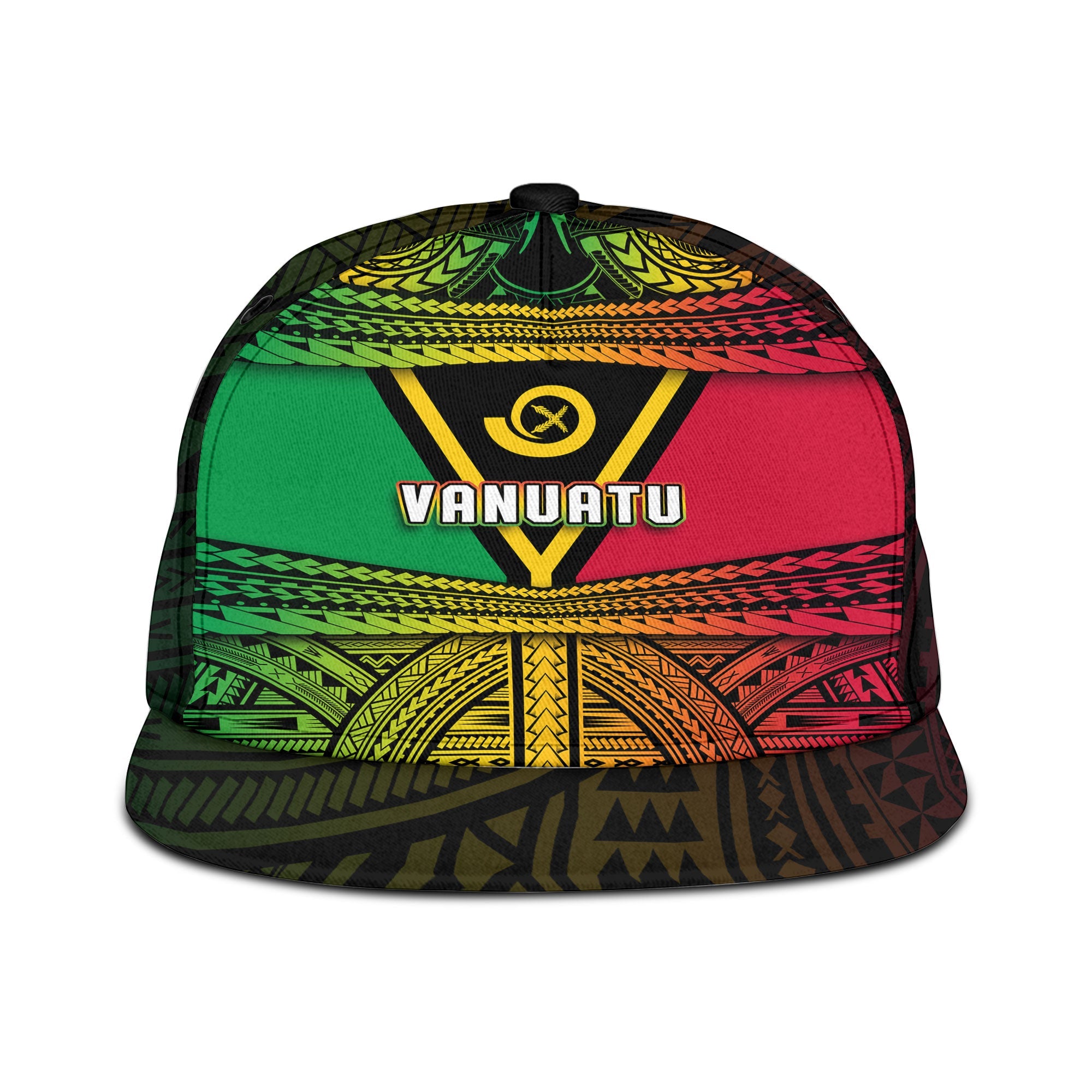 Vanuatu Flag & Coat Of Arms Snapback Hat Reggae Style