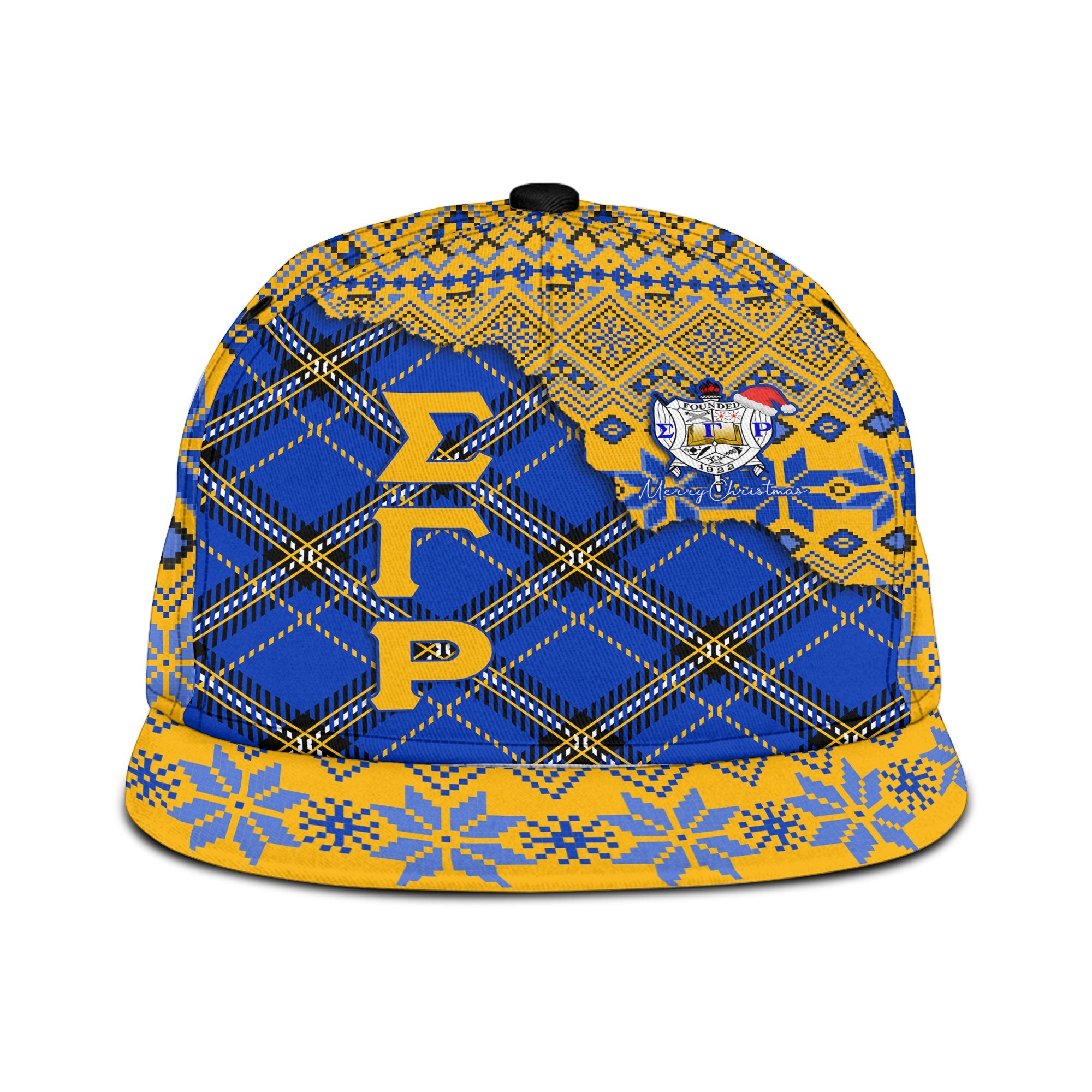 Sorority Hat - Christmas Sigma Gamma Rho Girl Snapback Hat Plaid Background Style