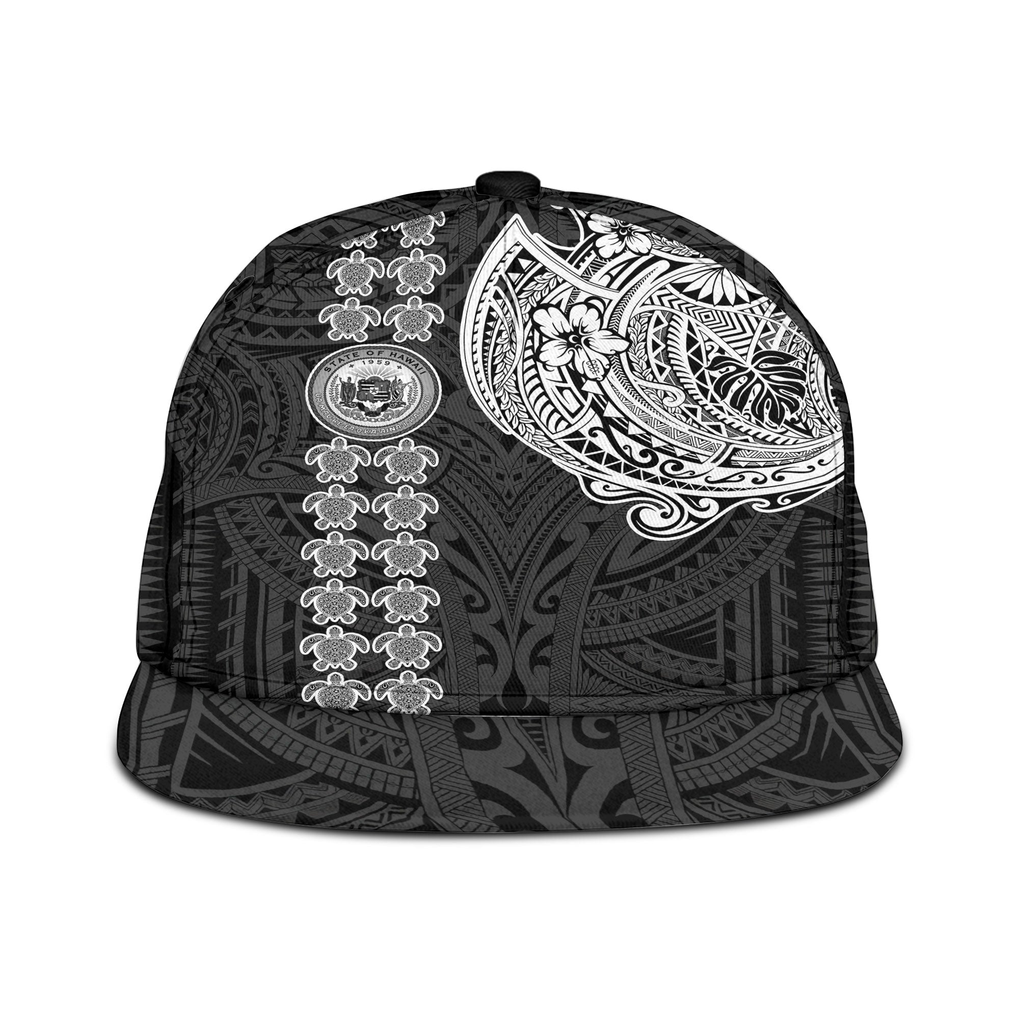 Hawaii Seal Polynesian Turtle Line Snapback Hat