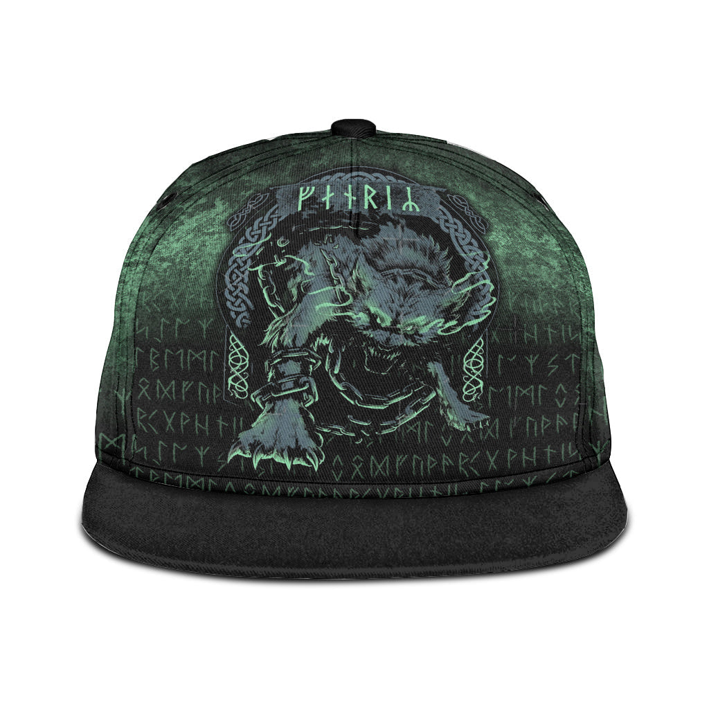 Viking Snapback Hat Fenrir Wolf Norse Futhark Runes Viking Mythology R ...