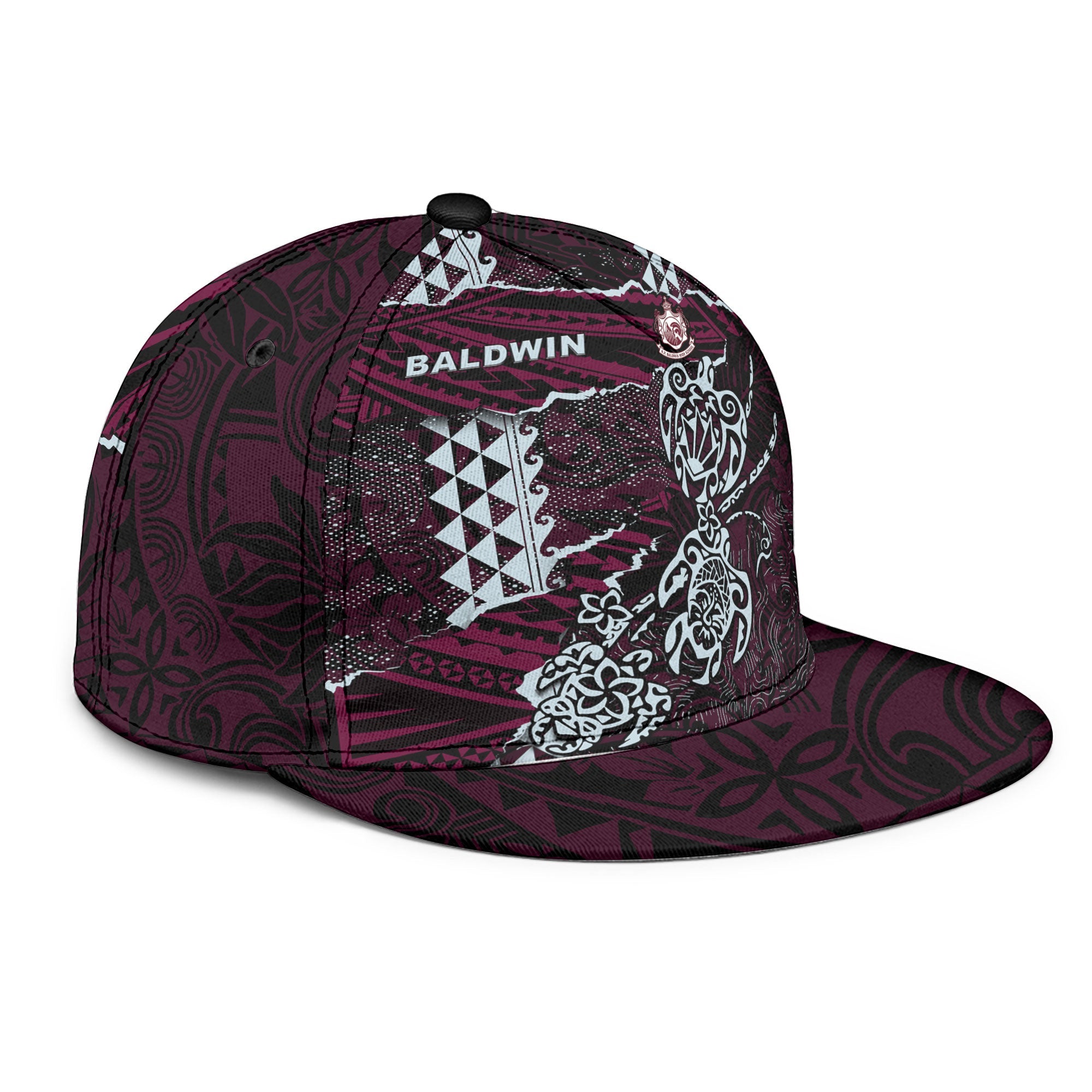 Hawaii Baldwin High School Snapback Hat Polynesian Turtle Style