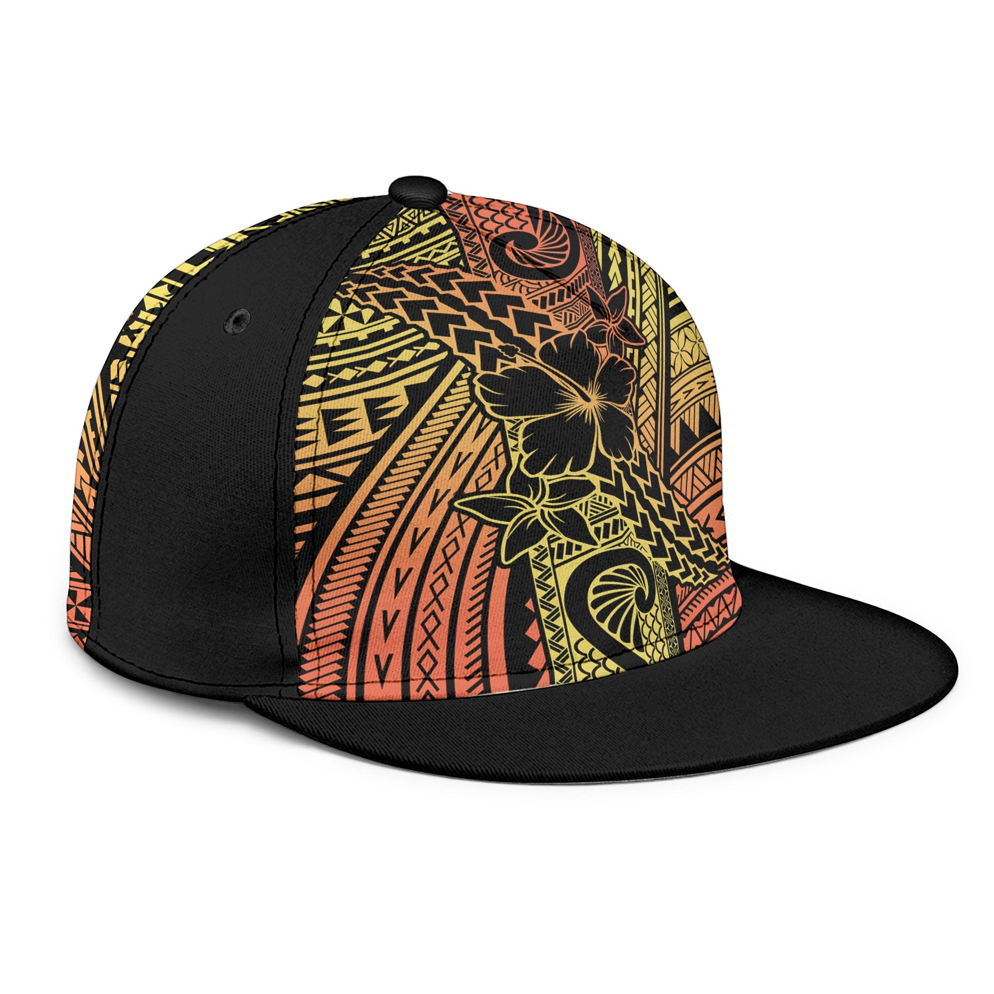 Hawaiian Reggae Snapback Hat Polynesian Hibiscus Style