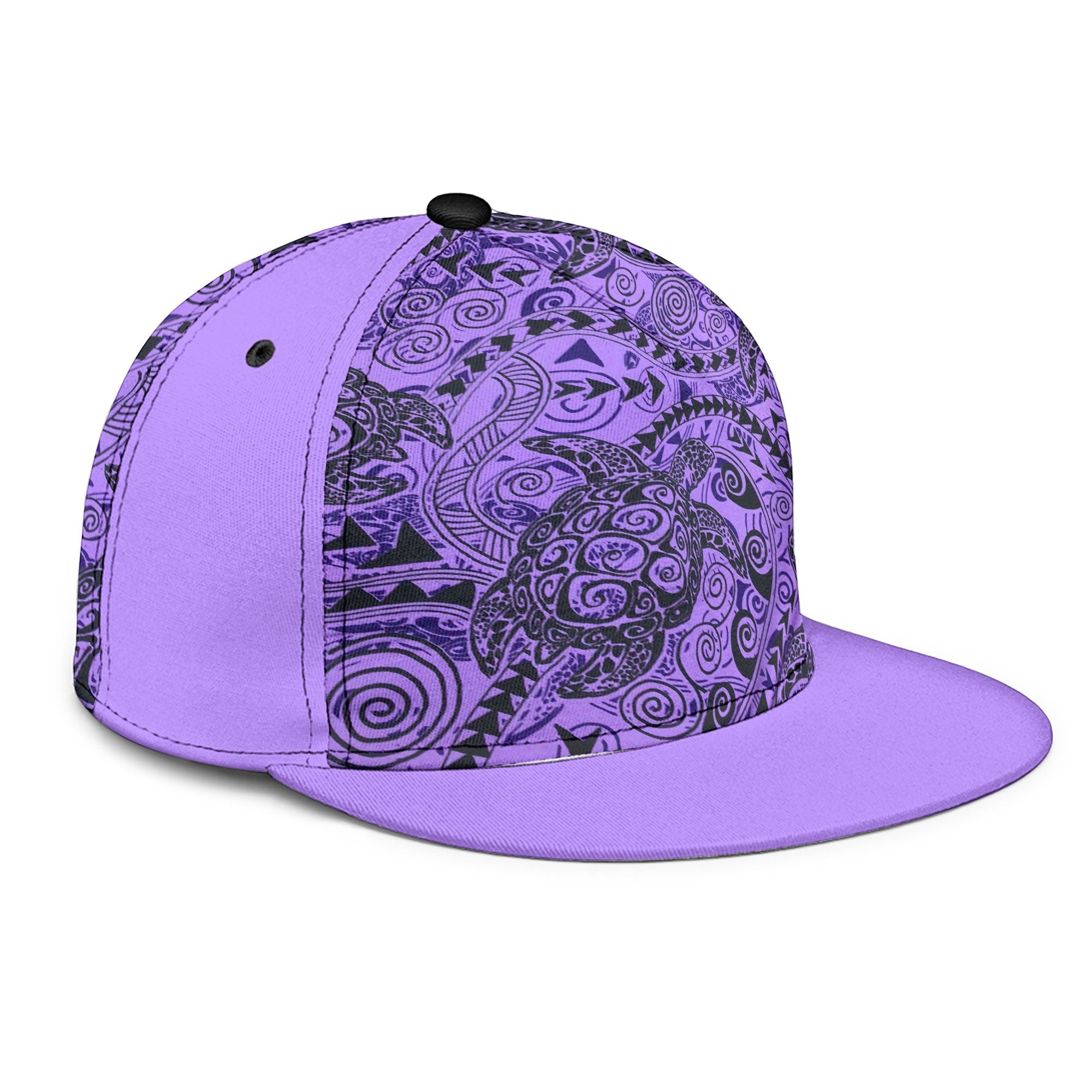 Hawaii Polynesian Turtle Snapback Hat Purple Style