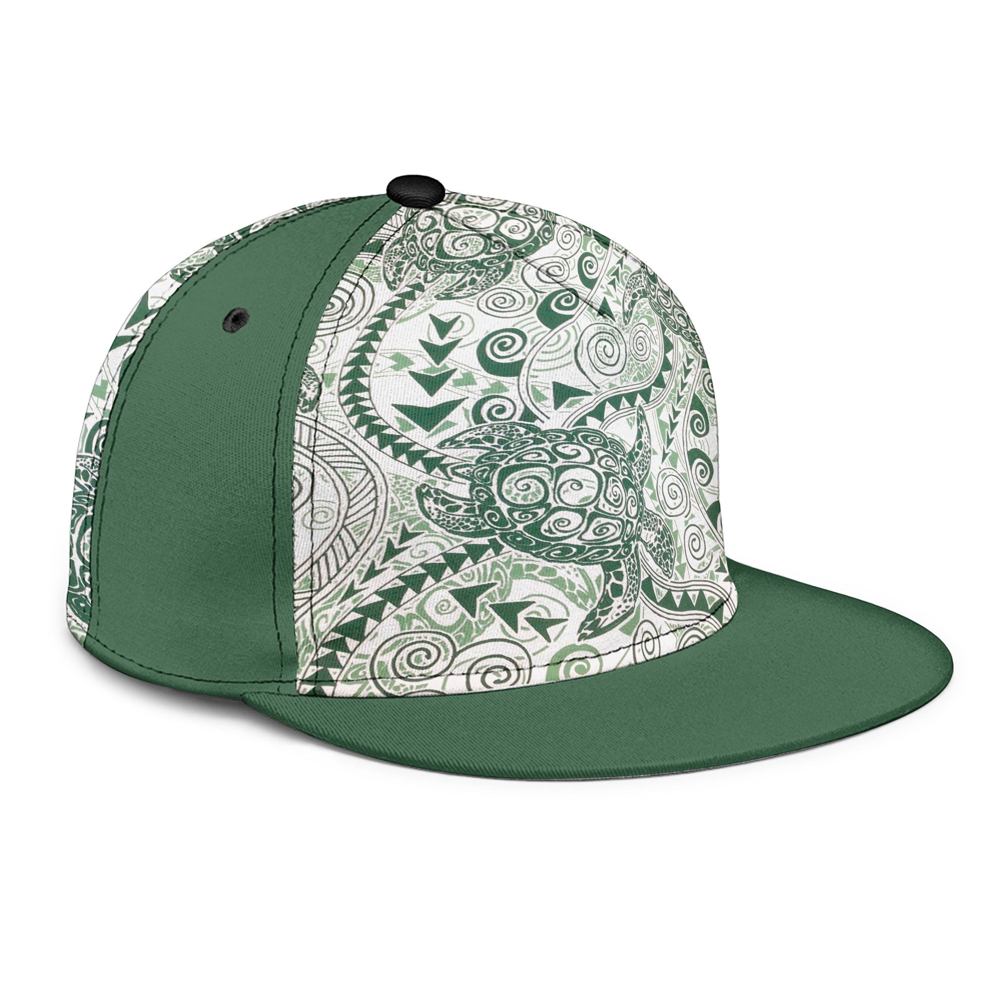 Hawaii Polynesian Turtle Snapback Hat Green Style