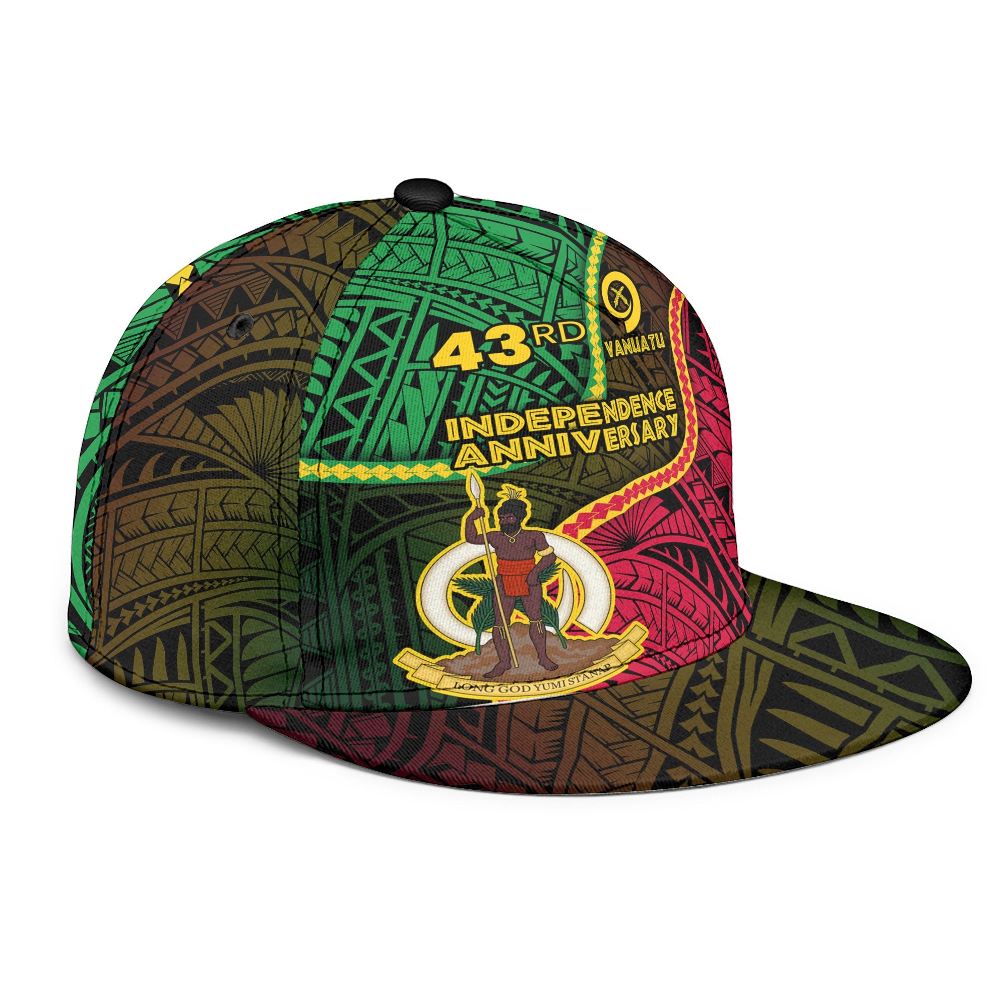 Vanuatu Snapback Hat Independence Day 43rd Anniversary Style